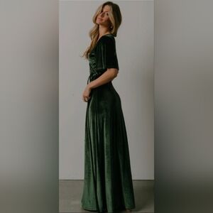 Baltic Born Meghan Velvet True Wrap Bridesmaid Formal Maxi Dress Large